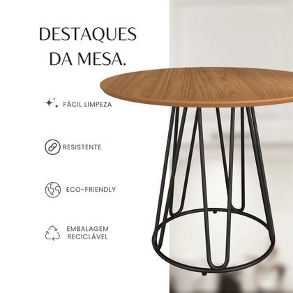 Imagem de Mesa para Sala de Jantar Redonda 90cm Mdf Ômega