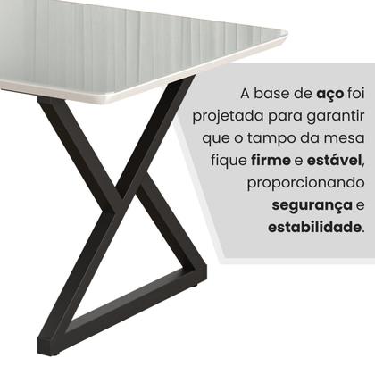 Imagem de Mesa para Sala de Jantar Retangular 120x90cm Mdf com Vidro Império
