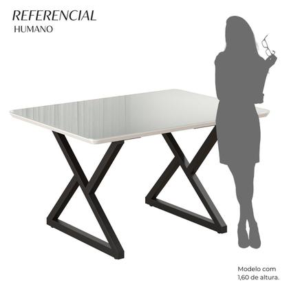 Imagem de Mesa para Sala de Jantar Retangular 120x90cm Mdf com Vidro Império