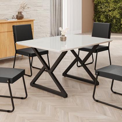 Imagem de Mesa para Sala de Jantar Retangular 120x90cm Mdf com Vidro Império