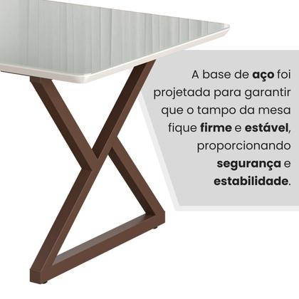 Imagem de Mesa para Sala de Jantar Retangular 120x90cm Mdf com Vidro Império