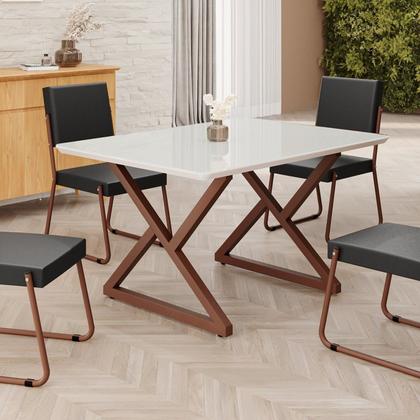 Imagem de Mesa para Sala de Jantar Retangular 120x90cm Mdf com Vidro Império