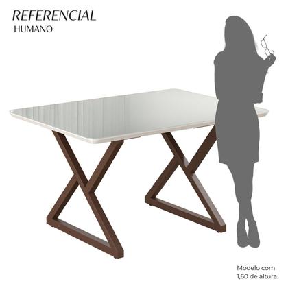 Imagem de Mesa para Sala de Jantar Retangular 120x90cm Mdf com Vidro Império