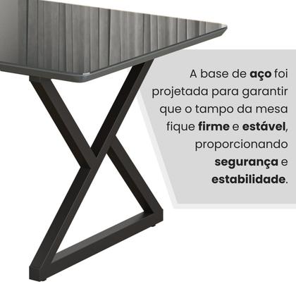 Imagem de Mesa para Sala de Jantar Retangular 120x90cm Mdf com Vidro Império