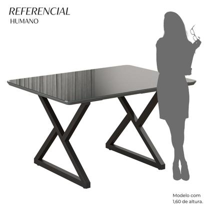 Imagem de Mesa para Sala de Jantar Retangular 120x90cm Mdf com Vidro Império