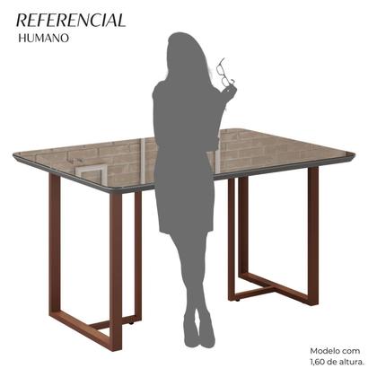 Imagem de Mesa para Sala de Jantar Retangular 120x90cm Mdf com Vidro Lunna