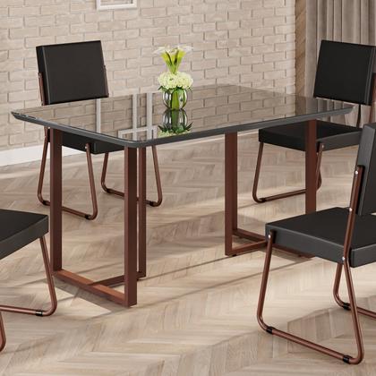 Imagem de Mesa para Sala de Jantar Retangular 120x90cm Mdf com Vidro Lunna