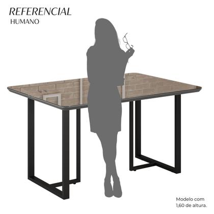 Imagem de Mesa para Sala de Jantar Retangular 120x90cm Mdf com Vidro Lunna