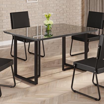 Imagem de Mesa para Sala de Jantar Retangular 120x90cm Mdf com Vidro Lunna