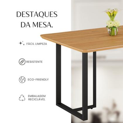 Imagem de Mesa para Sala de Jantar Retangular 120x90cm Mdf Lunna