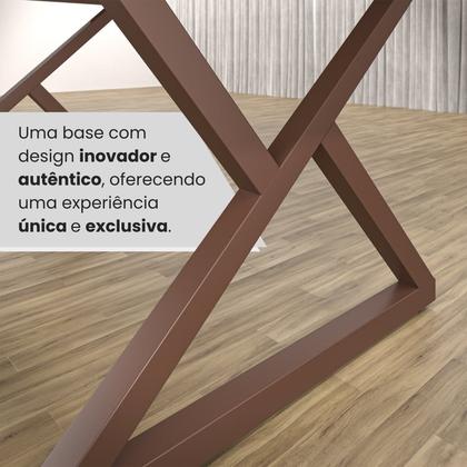 Imagem de Mesa para Sala de Jantar Retangular 160x90cm Mdf com Vidro Império