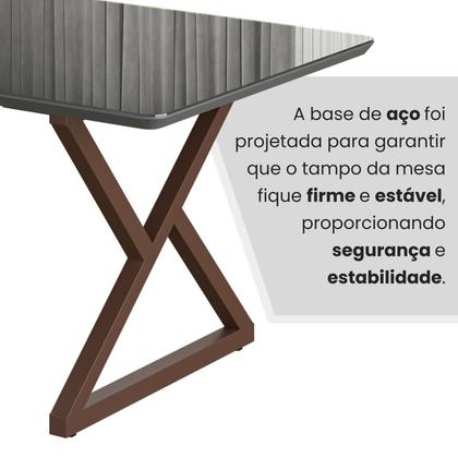 Imagem de Mesa para Sala de Jantar Retangular 160x90cm Mdf com Vidro Império