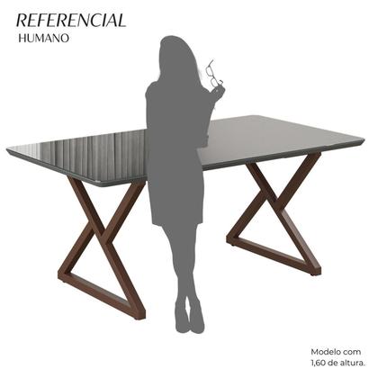 Imagem de Mesa para Sala de Jantar Retangular 160x90cm Mdf com Vidro Império
