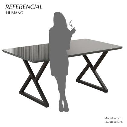 Imagem de Mesa para Sala de Jantar Retangular 160x90cm Mdf com Vidro Império