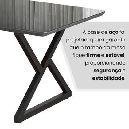 Imagem de Mesa para Sala de Jantar Retangular 160x90cm Mdf com Vidro Império