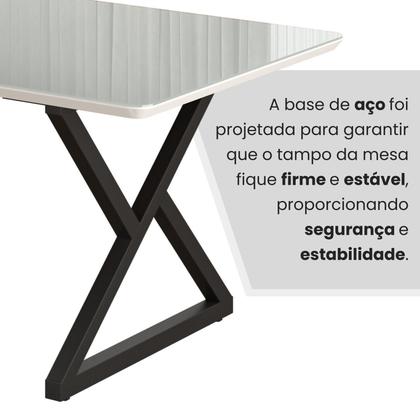 Imagem de Mesa para Sala de Jantar Retangular 160x90cm Mdf com Vidro Império