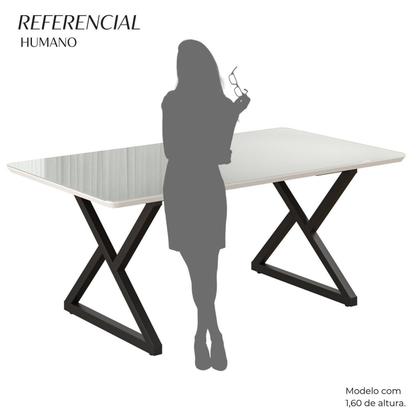 Imagem de Mesa para Sala de Jantar Retangular 160x90cm Mdf com Vidro Império