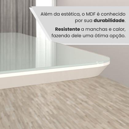 Imagem de Mesa para Sala de Jantar Retangular 160x90cm Mdf com Vidro Lunna
