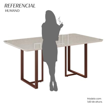 Imagem de Mesa para Sala de Jantar Retangular 160x90cm Mdf com Vidro Lunna