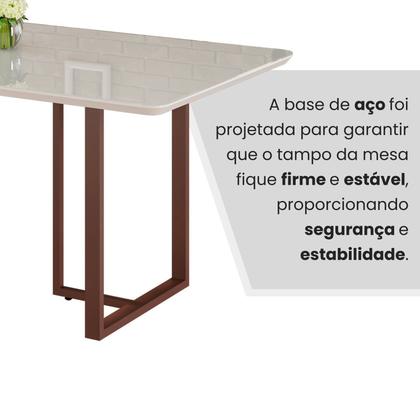 Imagem de Mesa para Sala de Jantar Retangular 160x90cm Mdf com Vidro Lunna