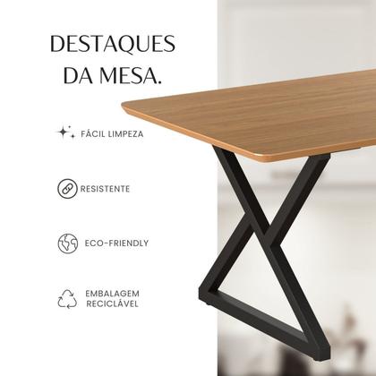 Imagem de Mesa para Sala de Jantar Retangular 160x90cm Mdf Império