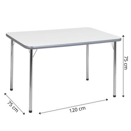 Imagem de Mesa para Sala de Jantar Roberta Brilhante Cromado/Branco/Cinza