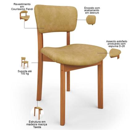 Imagem de Mesa Para Sala de Jantar Valência com 06 Cadeiras Sala de Jantar Dara L02 material sintético Fendi - Lyam Decor