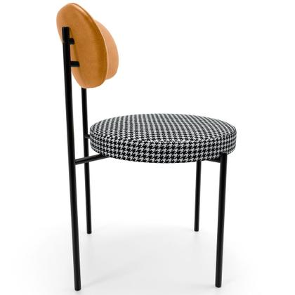 Imagem de Mesa Para Sala de Jantar Valência com 06 Cadeiras Sala de Jantar Louise L02 material sintético Whisky Pied Poule - Lyam Decor