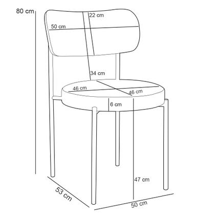 Imagem de Mesa Para Sala de Jantar Valência com 06 Cadeiras Sala de Jantar Louise L02 material sintético Whisky Pied Poule - Lyam Decor
