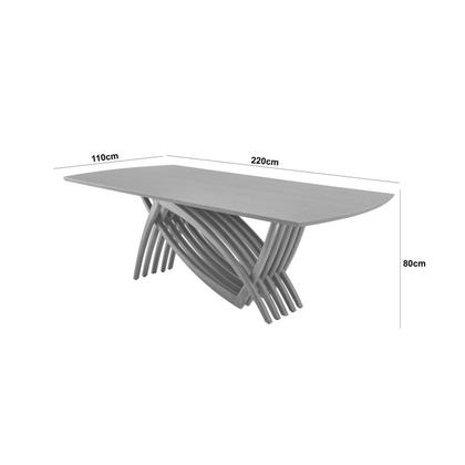 Imagem de Mesa para Sala de Jantar Zurick 220cm Madeira Maciça Marrom/Imbuia/Laq. Off White