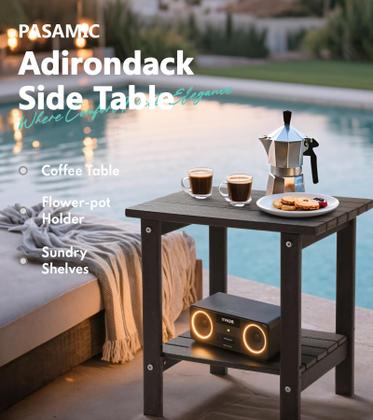 Imagem de Mesa PASAMIC 2 camadas Adirondack Square 17" HDPE marrom