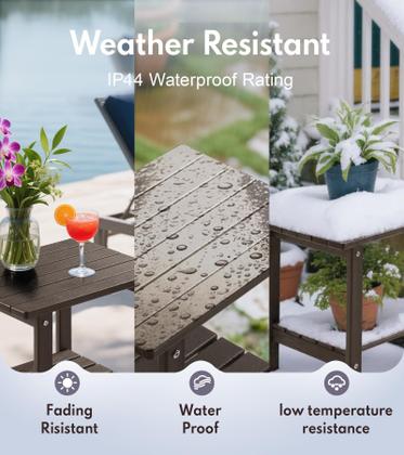 Imagem de Mesa PASAMIC 2 camadas Adirondack Square 17" HDPE marrom