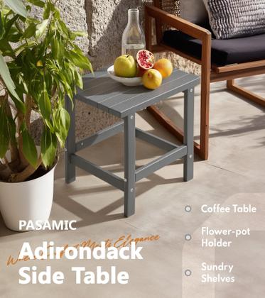 Imagem de Mesa PASAMIC Adirondack Square HDPE cinza resistente às intempéries