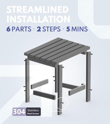 Imagem de Mesa PASAMIC Adirondack Square HDPE cinza resistente às intempéries