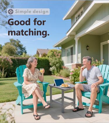 Imagem de Mesa PASAMIC Adirondack Square HDPE cinza resistente às intempéries