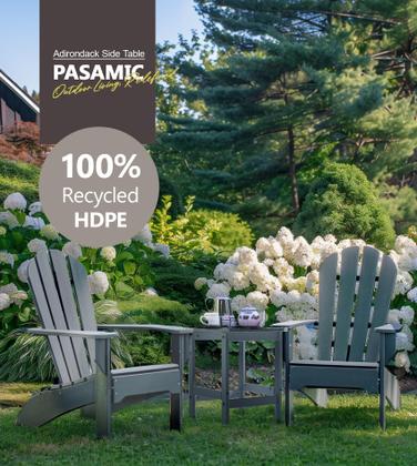 Imagem de Mesa PASAMIC Adirondack Square HDPE cinza resistente às intempéries