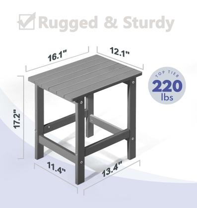 Imagem de Mesa PASAMIC Adirondack Square HDPE cinza resistente às intempéries