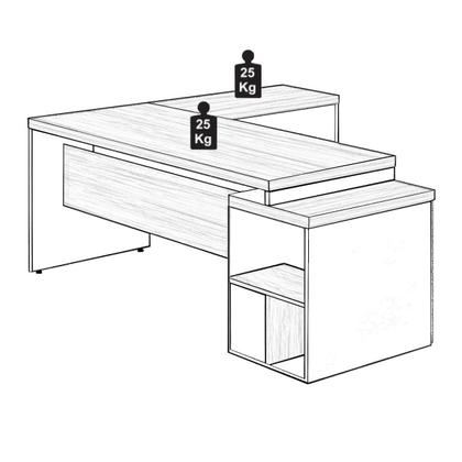 Imagem de Mesa PEDESTAL com "L" - 1,92x1,60m - WORKSTART - NOGAL SEVILHA/PRETO - 21406