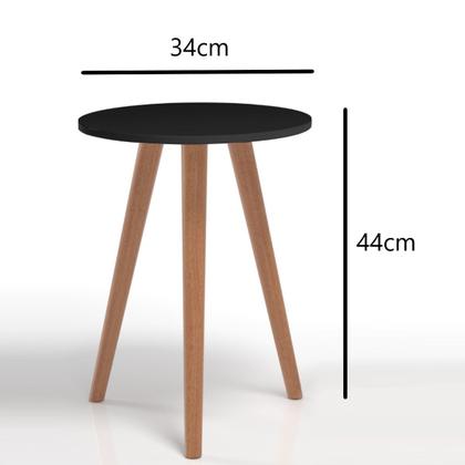 Imagem de Mesa Pequena Tabriz Cabeceira Lateral Apoio Cama MDF Preto