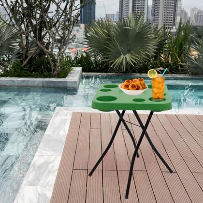 Imagem de Mesa Petisqueira Mesinha Dobrável Portátil Cerveja Churrasco Lazer Apoio Petiscos Desmontável