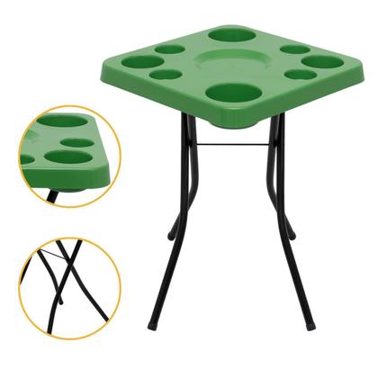 Imagem de Mesa Petisqueira Mesinha Dobrável Portátil Cerveja Churrasco Lazer Apoio Petiscos Desmontável
