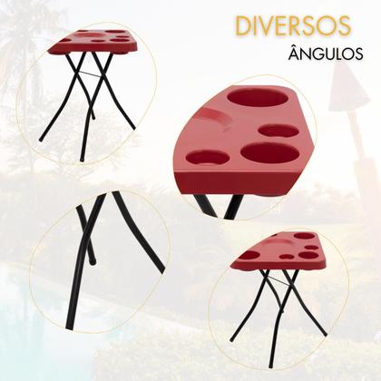 Imagem de Mesa Petisqueira Mesinha Dobrável Portátil Cerveja Churrasco Lazer Apoio Petiscos Desmontável