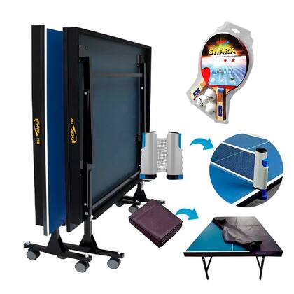 Imagem de MESA PING PONG MDF 25mm 1008 KLOPF + Kit 5055 + Rede 5096 + Capa
