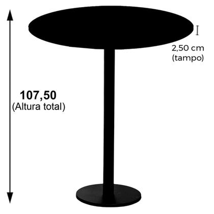Imagem de Mesa Pisa Beta Bistrô Fratini 107,50cm (A) Disco Redondo Branco Tampo MDP Redondo Samba 60cm (L)