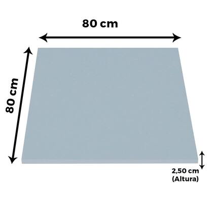 Imagem de Mesa Pisa Beta Bistrô Fratini 107,50cm (A) Disco Redondo Inox Tampo MDP Quadrado Cinza 80cm (L)