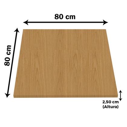 Imagem de Mesa Pisa Beta Bistrô Fratini 107,50cm (A) Disco Redondo Inox Tampo MDP Quadrado Samba 80cm (L)