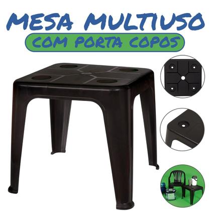 Imagem de Mesa Plástica Apoio Multiuso com Porta-copos Mor