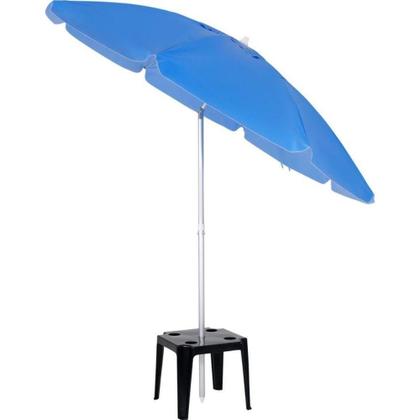 Imagem de Mesa Plástica de Apoio com Porta Copos Preta Bel