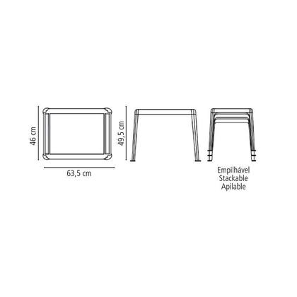 Imagem de Mesa plastica monobloco infantil donachica branca