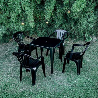 Imagem de Mesa Plástica Mor Quadrada, Preta